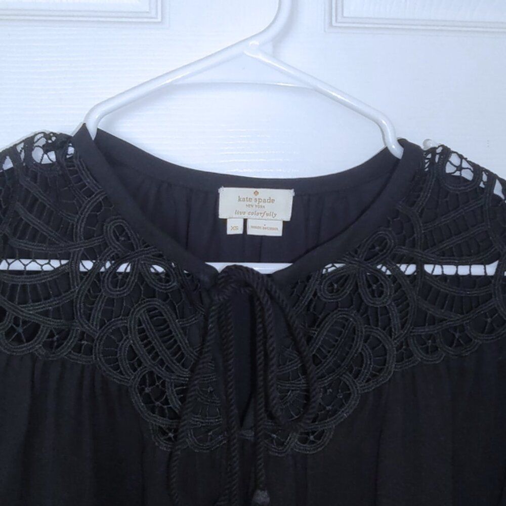 kate spade lace silk sheer blouse XS EUC - Picture 4 of 9